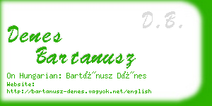 denes bartanusz business card